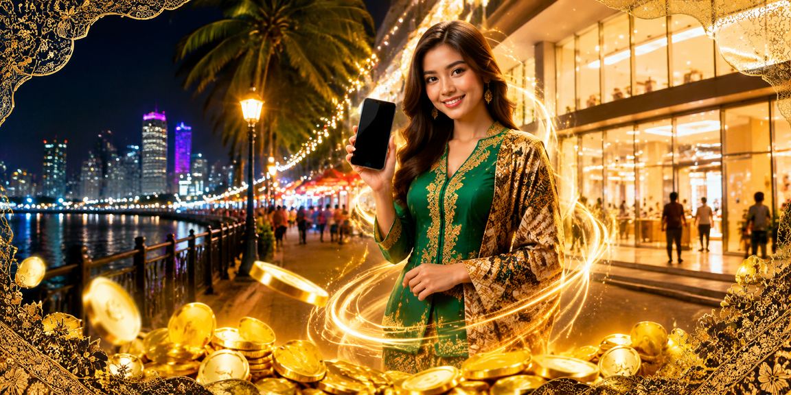 Pengguna Penang melihat odds perlawanan langsung pada aplikasi sukan 1300 dengan latar batik Malaysia